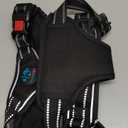 PHOEPET No Pull Dog Harness Medium Reflective Front Clip Vest with Handle, Adjustable 2 Metal Rings 3 Buckles,[Easy to Put on & Take Off](M, Black)