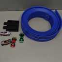 KETIEE Flex Tracks 16Ft for Kids: Flexible Race Car Ramp Track with 4 Small Racecars and 8 Suction Cups Compatible with Diecast 1/64th Cars, Rolls Up Portable Racetrack for Ages 3 & Up (Blue)