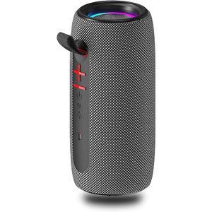 Portable Wireless Bluetooth Speaker: IPX6 Waterproof Audio,fm Radio,Loud USB/TF/AUX Play,LEDlights,TWS interconnected Stereo,Outdoor/Travel/Camping/Riding/Family/Party/Celebration (Gray)