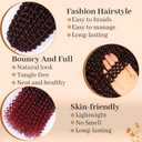 Passion Twist Hair 30 Inch 8 Packs Water Wave Crochet Hair Passion Twist Crochet Hair for Black Women Long Bohemian Braiding Hair Extensions Spring Twists Hair(30 Inch,1B/Bug)