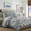 Tommy Bahama - California King Comforter Set, Cotton Reversible Bedding with Matching Shams & Bedskirt, All Season Home Decor (Raw Coast Blue, California King)