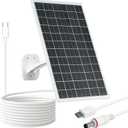 FUTUREZEN 13W Solar Panel for Security Cameras & Trail Cameras, USB-C, Micro USB & 5.5x2.1mm DC Output, IP66 Waterproof, 360 Adjustable Mount, 7.2FT Cable