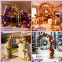 Metal Garden Arch Trellis Arbor Set of 2, 7.2FT+6FT Wedding Arch Stand with Steel Frame, Metal Pergola Arbor with Base for Decor Valentines Day Garden Trellis Climbing Plant, Bridal Party Ceremony