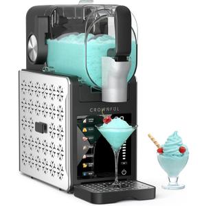 CROWNFUL Slushie Machine for Home, 101oz (64oz Liquid Fill) Frozen Drink Maker, No Ice Needed, 6 Programs for Soft Serve, Frozen Margaritas, Frappés and more, Auto-Clean, Maintains Freshness for 12hrs