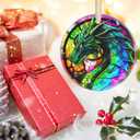 Dragon Ceramic Hanging Ornament - Christmas Tree Decor - Gifts for Dragon Lovers
