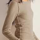 Jar of Love Long Sleeve Shirts for Women Waffle Knit Tops Crew Neck Thermal Shirts Fall Outfits Fahsion Clothes