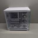 White PC Case, ATX Gaming PC Case with 7 PWM ARGB Fans Pre-Installed,Type-C Full-View Dual Tempered Glass, Gaming Computer CASE