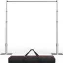 EMART Pipe and Drape Backdrop Stand Kit, 10ftx10ft Heavy Duty Adjustable Photo Background, Metal Frame with Flat Base for Wedding, Birthday Party, Banquet Decorations (10x10FT, Silver)