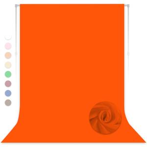 Orange Backdrop for Photoshoot, Professional Photo Backdrop Background Curtain for Product Photography, Portraits, Wedding, Party, Live Streaming Video Recording 8X10 FT