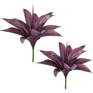 Fake Plants Artificial Agave Plants IndoorUV Resistant Fake Agave Planters Outdoor Decorating Artificial Plants for Outdoors Decor Agave (2Pack,12.6'Purple) Spring Decorations for Home