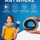 ELEVATED HOME & TRAVEL 2025 Travel Neck Pillow for Airplane Sleeping Premium Memory Foam Cushion | Compact 360 Head & Neck Support | Washable Cover | Must-Have Airplane Travel Essential