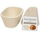 Saint Germain Bakery Premium Round Bread Banneton Basket with Liner - Perfect Brotform Proofing Basket for Making Beautiful Bread (10 inch Oval)