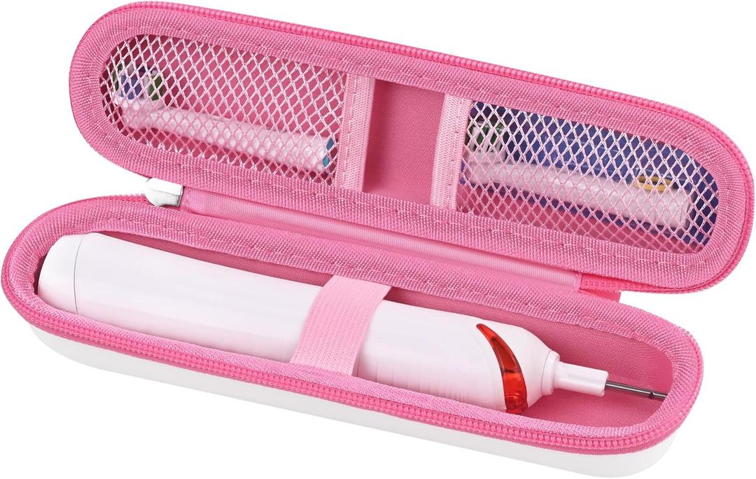 Toothbrush Travel Case for Oral-B Pro 1000, 2000, 3000, 3500 Sonicare 4100, Hard Shell Portable Carrying Electric Toothbrush Protection Case (WHITE-PINK)