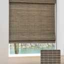 Cordless Bamboo Roman Shades for Windows, Blinds Size (32.5" W  64" H) Colour (BDP-Driftwood) (32.5" W  64" H (See introduction))