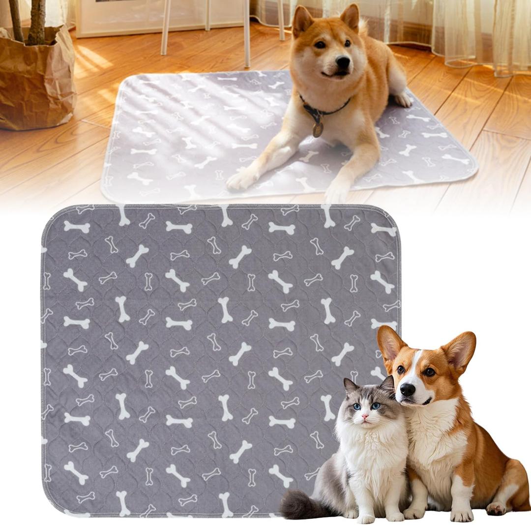 Puppy Pee Pads for Dogs, Washable Puppy Pad with Pheromones, Reusable Puppy Pads Washable for Dogs & Cats, Durable Leak-Proof & Anti-Slip Pet Training Pads for Home & Travel (Grey, M: 28"  32") (Gray)