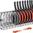 Housolution Pot and Pan Organizer Rack for Cabinet, Stainless Steel Expandable Pot Lid Organizer with 14 Adjustable Dividers, Pot and Pan Holder Rack Storage Organizer for Kitchen, Silver