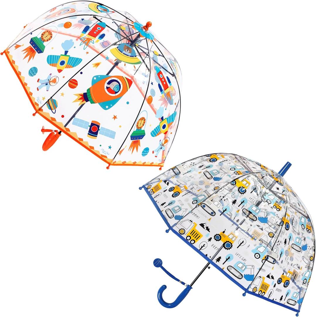 Kids Clear Umbrella for Rain Dome Bubble Umbrellas Windproof for Kids Boys and Girls