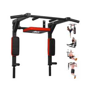 BESTHLS Wall Mounted Pull Up Bar and Dip Station, Heavy Duty Wall Mount Pull-up Chin Up Bar Multifunctional Home Gym Workout Indoor Exercise Equipment Support to 440 Lbs