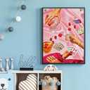 2 x KICHANG Pink Diamond Art Kits for Adults Beginner,DIY Modern Diamond Painting 5D Round Full Drill Diamond Dots Gem Art Crafts with Tools,Funny Crafts for Home Wall Decor&Gift-12x16in
