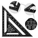 Beslands Aluminum 12-inch Rafter Square Professional Carpenter Measuring Layout Tool Alloy Metal Triangle Ruler Imperial Protractor for Woodworking, Framing, Roofing, and Construction