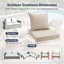 UNIKOME Outdoor Seat Cushions 24 X 24 Inch - Water-Resistant & Fade Resistant, Removable Cover Patio Furniture Cushions for Chair, Sofa, Couch, Wicker, Beige
