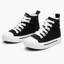 Kids High Tops Sneakers Toddler Canvas Walking Shoes with Hook and Loop for Boys and Girls