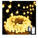 JMEXSUSS 100 LED Connectable Globe String Lights Indoor Bedroom, 33ft Warm White Christmas Lights Plug in with Remote, 8 Modes Hanging Fairy Light Outdoor for Room Classroom Party Valentine Day Decor