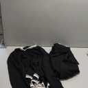 PRETTYGARDEN Women's 2 Piece Knit Sweater Outfit Casual Long Sleeve Pullover Wide Leg Pants Tracksuit Loungewear Set (Black, Large)