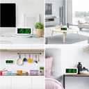 KWANWA 12 Inch Large Display Digital Alarm Clock for Kids & Adults, Dimmable LED Clock with Adjustable Brightness, Easy Snooze, Battery Operated Cordless Desk Clock for Bedroom, Kitchen, (White