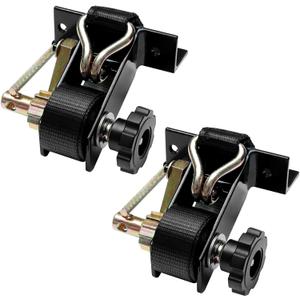 Ladder Rack Ratchet Straps with J-Hook (Pair), 1.4" Black Square Tube Mount, 1.5" Wide x 7.5' Long Black Retractable Ratchet Tie Down Strap Roof Rack, 500 lbs Load Heavy Duty, Cargo Buckle Lock Strap (Black (2 pcs))