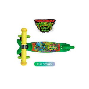 Voyager - Self Balancing Kick Scooter with Light Up Wheels, Extra Wide Deck, 3 Wheel Platform, Foot Activated Brake, 75 lbs Limit, Kids & Toddlers Girls or Boys, for Ages 3 and Up, TMNT