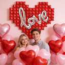 2 x Heart Balloons Valentines Day Decorations - Red Pink Love Shaped Balloon for Birthday Party Decorations Wedding Decor Engagement Holiday