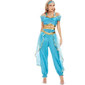 Funna Costume for Women Princess Dress Up Outfit Party Supplies (Adult M (8-10), Blue)