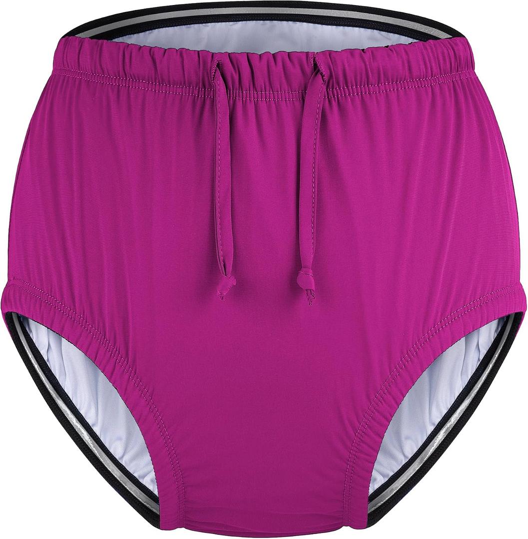 Special Needs Reusable Swim Diaper Waterproof & Leakproof Incontinence Swimwear for Toddler, Youth & Adult, Unisex Cloth Diaper Cover (Fuchsia, 3-4T)