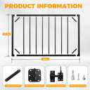 48*32.5in Heavy Duty Adjustable Outdoor Metal Deck Gate with Hinges & Latch, 48in*32.5in