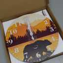 Wall Clocks Battery Operated, Bear and Forest Silent Non Ticking Decorative Indoor Outdoor Wall Clocks for Living Room Kitchen Bedroom Bathroom 12"