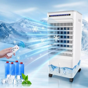 Swamp Cooler, Evaporative Air Cooler with 5L Water Tank,120°Oscillation, 4 Ice Pack, 3 Speeds, 7H Timer, Remote & Touch Control, Evaporative Cooler Cooling Fan for Room,Home,Office,Kitchen