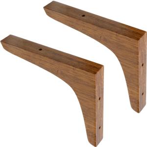 Antrader 2PCS Wooden Shelf Brackets,Solid Wall Mount Wood Shelf Bracket,Wood Triangle Bracket,L Shape Shelf Holders Include Mounting Screws,5.7 Inch x 4.8 Inch,Dark Brown