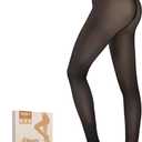 Bebila Fleece Lined Tights Women, Fake Translucent Warm Tights for Winter Sheer Pantyhose Thermal Leggings (Small)