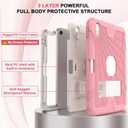 SIBEITU iPad 11th A16 2025/ 10th Generation Case for Kids Girls, Shockproof Rugged iPad 10th 10.9 Inch Case 2022 with Kickstand & Pencil Holder, 3-Layer Protective Cute 10 Gen Cover for Women, Pink