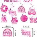 Breast Cancer Awareness Decorations,Include Pink Ribbon Hanging Swirls,Breast Cancer Awareness Pennant Banner and Porch Sign for Breast Cancer Public Charity Activity Party Decor Supplise.