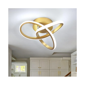 CANEOE Modern Led Ceiling Light Fixture, 6000K Gold Led Hallway Light Fixtures Ceiling Lamp for Hallway Bedroom Bathroom Kitchen Balcony Stair Aisle Ceiling Lamp Curved Design (Gold, 6000K)