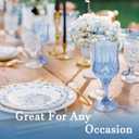 Plastic Wine Glasses, Plastic Goblets Vintage Style Cordial Unbreakable Drinking Glasses, Reusable Drinkware for Wedding Reception, Grand Event Party Supplies (100, Blue), 7oz