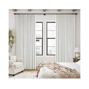 TWODRAPES 90 Inch Linen Blackout Curtains Pinch Pleated for Living Room Thermal Noise Reduction Two Layer 100% Black Out Curtains with Liner Back Tab Pinch Pleat Rings Hooks Window Drapes Track Ivory