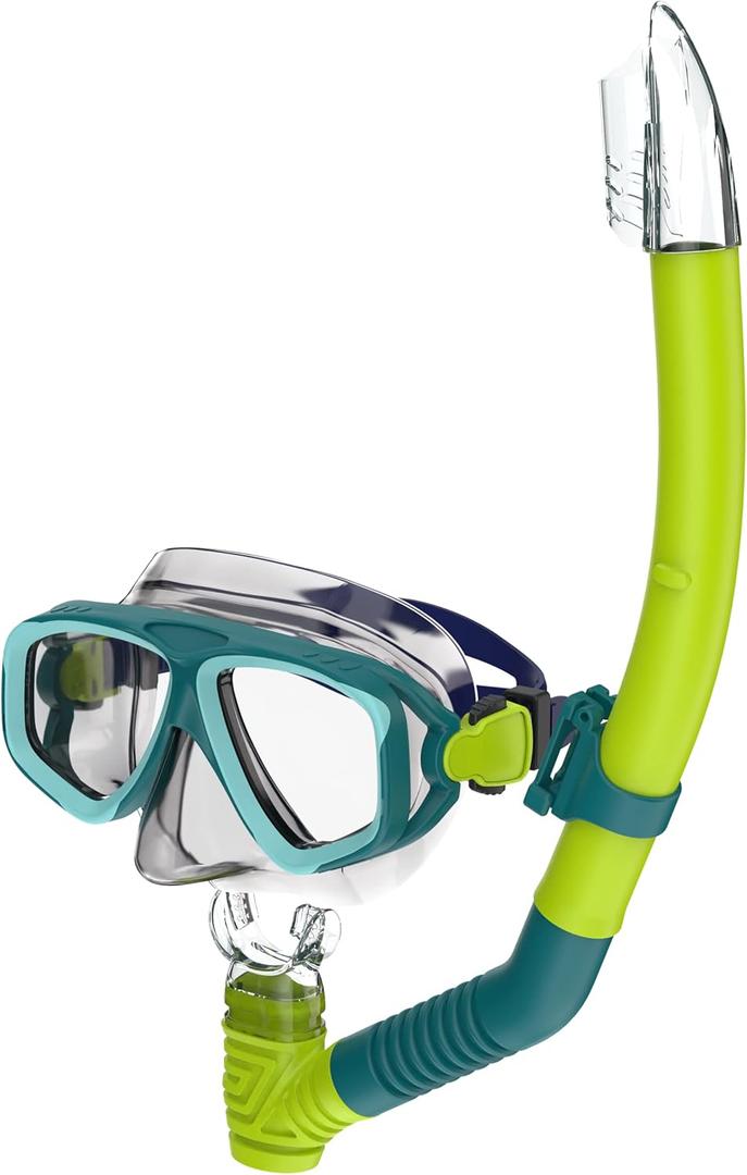 Speedo Unisex-Adult Swim Snorkel Dive Mask Anti-Fog with Nose Cover Adventure Series (One Size, MS Deep Lake/Clear)