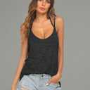Tobrief Women's Sexy V Neck Halter Spaghetti Strap Backless Cami Tank Top (Gray, S)