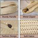 Large Straw Woven Bag for women, Straw Beach Tote Bag with Tassels, Boho Summer Shoulder Handbags for Vacation