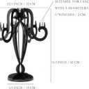 AIM & GGKK 7 Arm Black Metal Candelabra Candle Holders Elegant Taper Candle Holders, Classic Candlestick Holder, Decorative Candelabra Centerpiece for Table & Home Decor