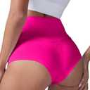 BZB Women's High Waist Yoga Shorts Gym Workout Booty Dance Hot Pants Athletic Butt Lifting Sports Leggings (Large)