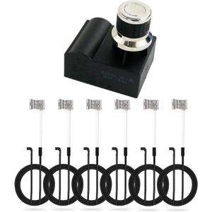 Uniflasy DHL-128-6Q Grill Igniter Kit for Home Depot Nexgril 720-0882A 720-0896B 720-0896E Gas Grill Models 6 Outlet Universal AA Battery Tact Push Button Spark Igniter with Wire Ignition Replacement